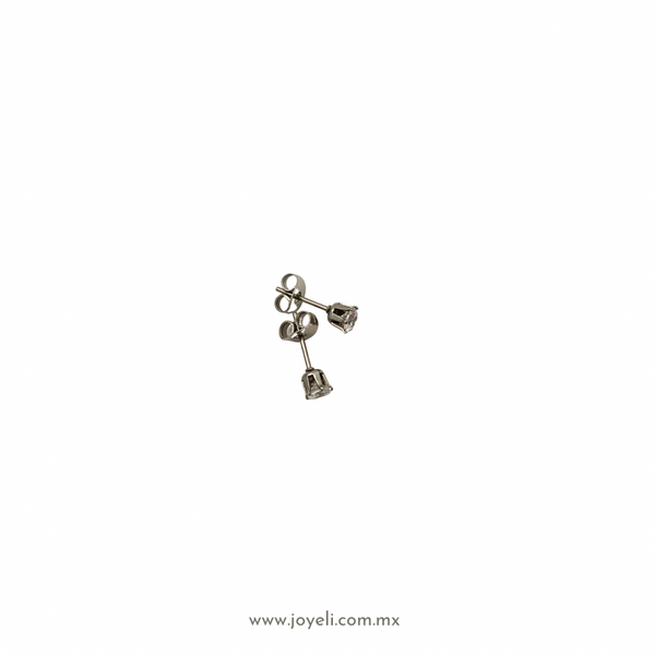 Aretes Cristal Plateado