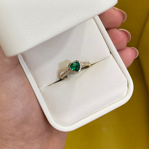 Anillo Corazón Verde