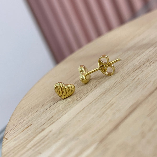 Aretes corazón diamantado