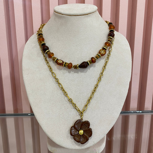 Collar Doble Miel
