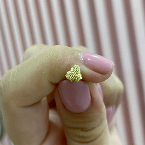 Aretes corazón diamantado