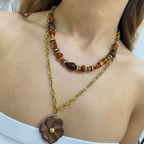 Collar Doble Miel