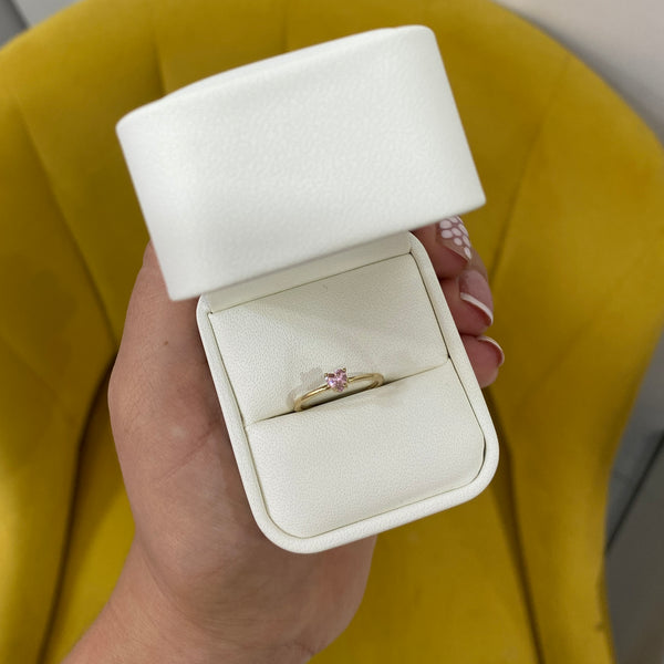 Anillo Corazón Recto Rosa